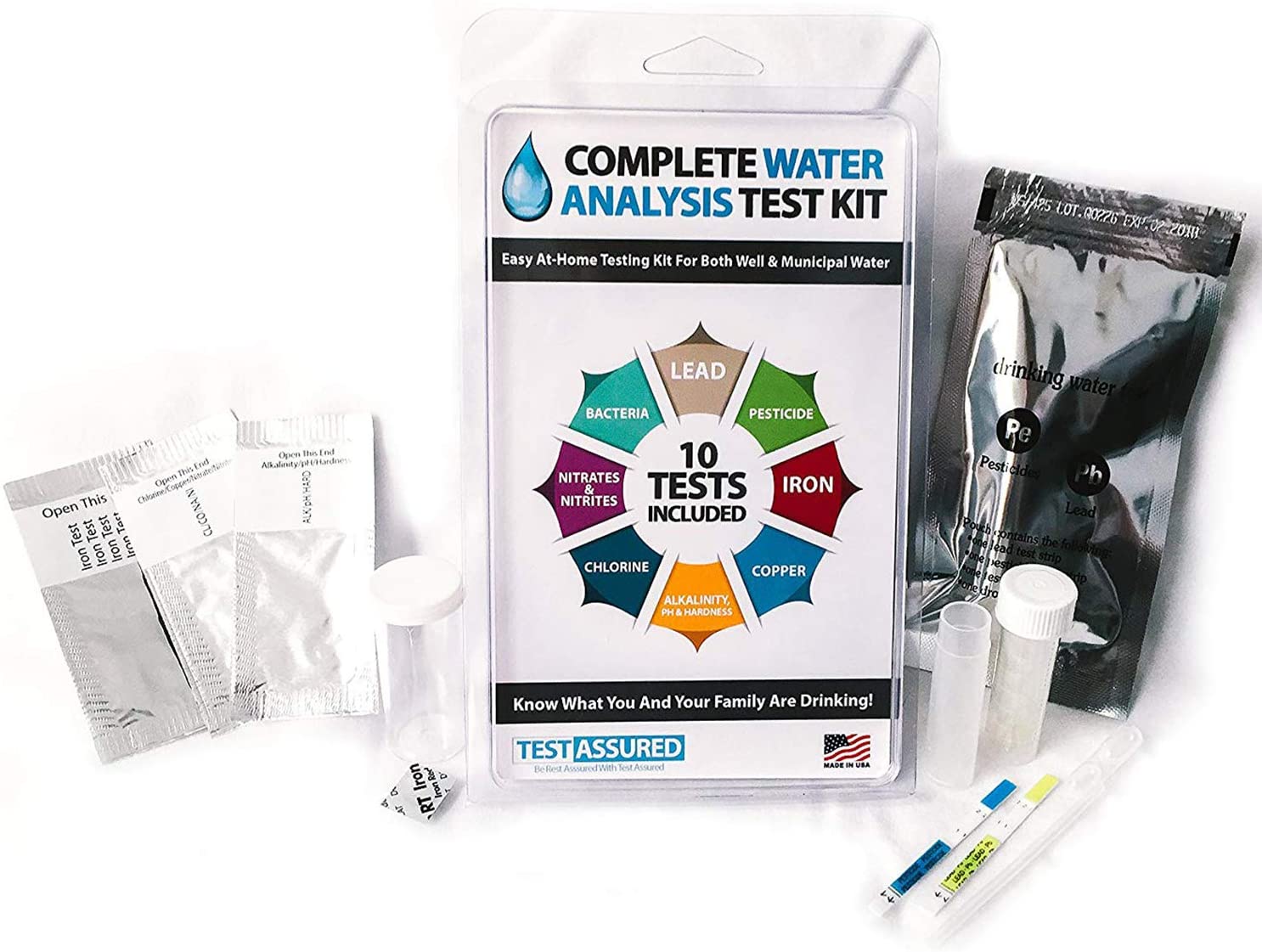 Drinking Water Test Kit - 10 Minute Testing For Lead Bacteria